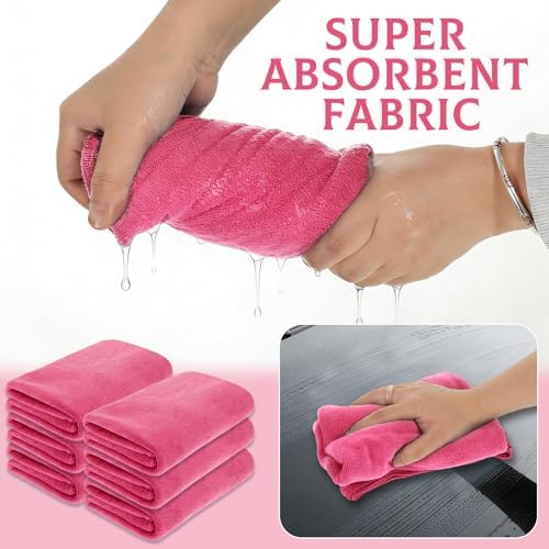 6 Pcs Extra Large Microfiber Cleaning Cloth Reusable Microfiber Towels Thick - Image 6