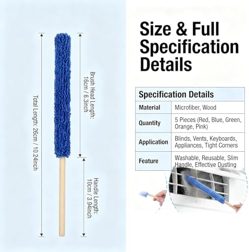 6Pcs Detail Duster Sticks, Mini Crevice Cleaning Brushes - Image 2