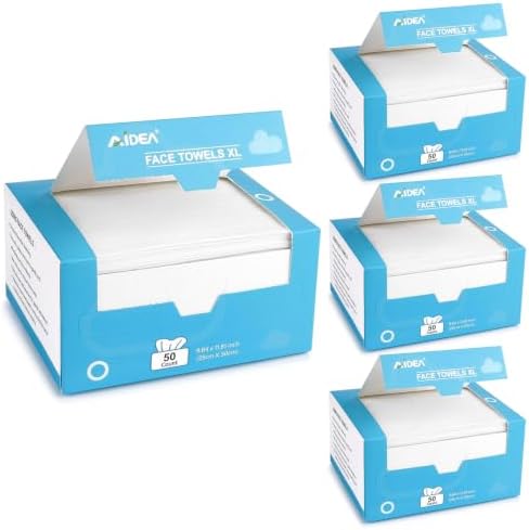 AIDEA XL Face Towels-200Ct, Disposable Towelettes Face Cloths, 9.84"×11.81" by AIDEAHOME