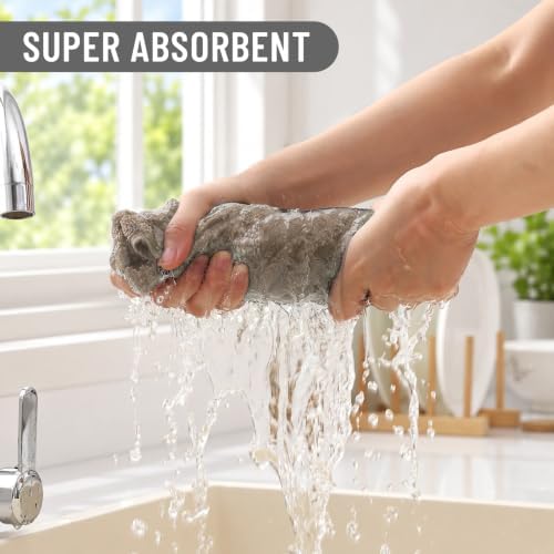Homaxy 100% Cotton Premium Terry Check Kitchen Towels 3 Pack - Image 3