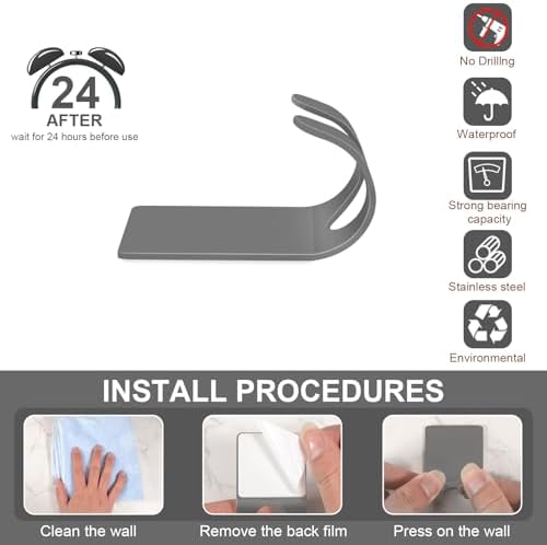 CGBE Razor Holder for Shower, 4 Packs Shaver Holder and Hooks, Self Adhesive - Image 4