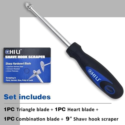 CHILI TOOLS 9 Inch Stainless Steel Shave Hook Set, Painting Scrapers, Paint - Image 2
