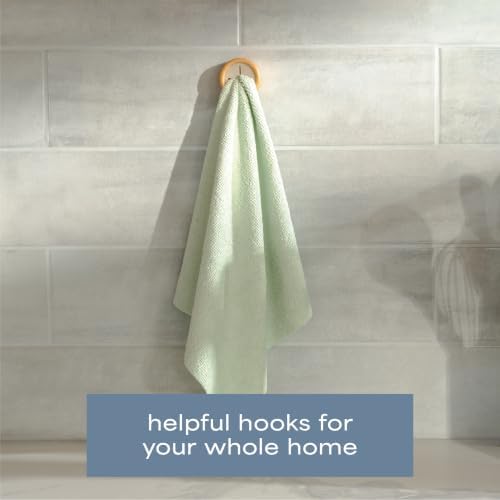 S&T INC. Adhesive Push Towel Hooks, 4 Pack - Image 4