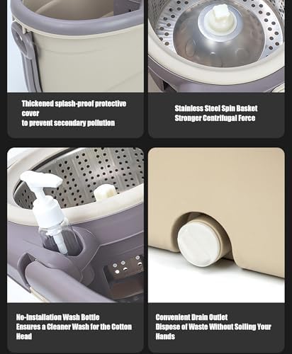 A, Mop 360° Sturdy Stainless Steel Rotating Rod, Set - Image 2