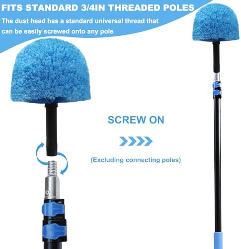 2 Pack Blue Twist-On Cobweb Duster Head Brush - Image 4