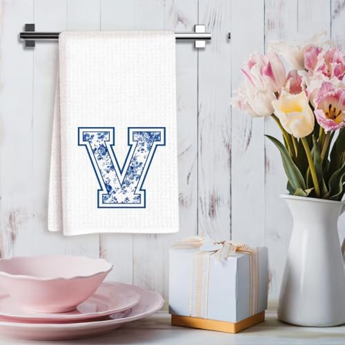 Chinoiserie Initial Kitchen Towels, Personalized Kitchen Towels, Personalized - Image 3