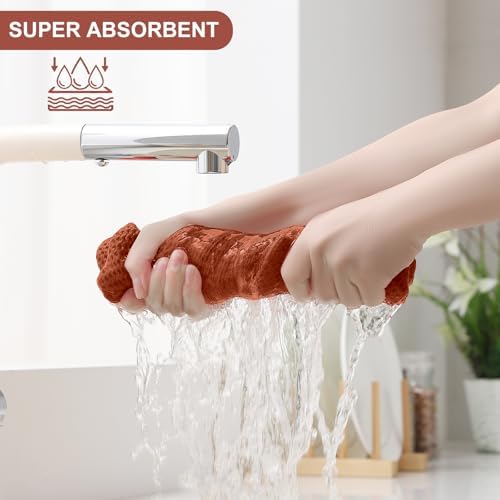 Homaxy 8 Pack 100% Cotton Kitchen Towels and Dishcloths Set - Image 3
