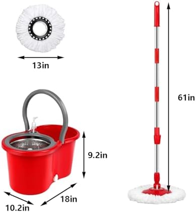Spin Mop and Bucket Set with Wringer, 360° Spinning Mop, - Image 2