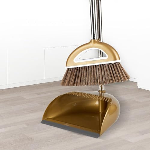 Broom and Dustpan Combo Set, Stand Up Dust Pan and Brush Set - Image 3