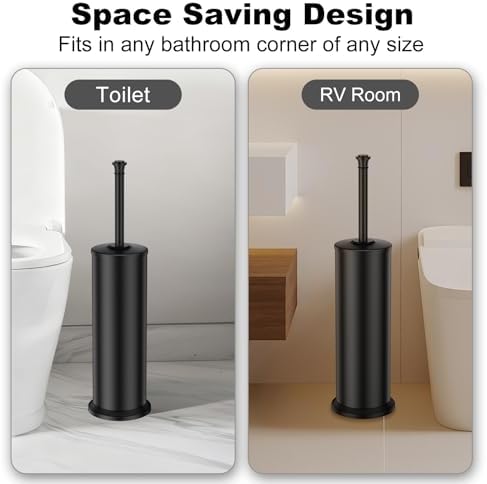 Black Toilet Brush and Holder，Extra Long Handled Toilet Brush - Image 7