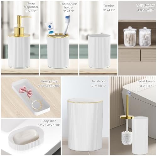 White Bathroom Accessories Set - Image 2