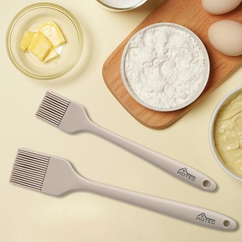 HOTEC 600°F Heat Resistant Silicone Basting &Pastry Brushes, Khaki 2 - Image 5