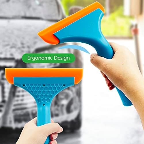 3 Pcs Flexible Silicone Squeegee, FineGood 5.9” Blade Window Squeegee Shower - Image 5