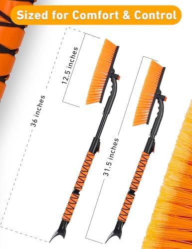 EcoNour 36" Extendable Snow Brush and Ice Scraper |3-in1 Snow Removal Brush - Image 2