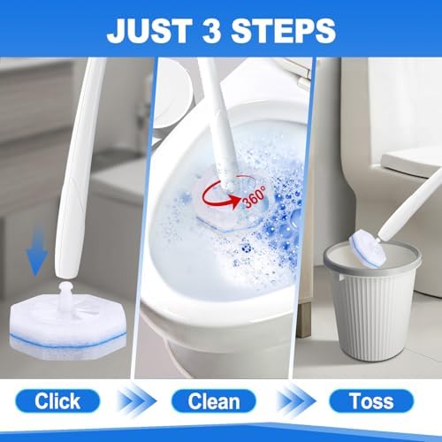 100 Pack Toilet Brush Refills, Disposable Toilet Cleaning Pads - Image 5