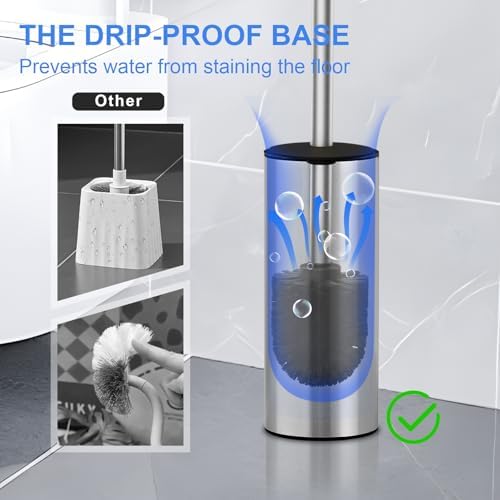 04 Stainless Steel Toilet Bowl Cleaner Brush and Holder Set - Image 7