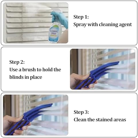 3 Pcs Window Venetian Blind Cleaner Duster Tool, Washable Mini Handheld Brush - Image 5