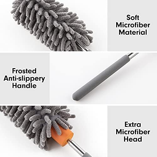 Duster for Cleaning, 10-29" Extension Pole, 2 Washable Heads - Image 6