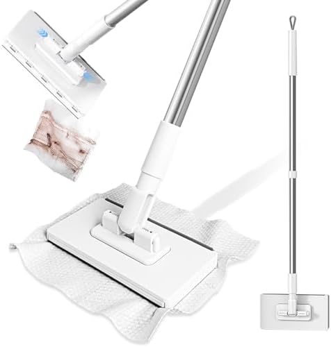 Hands Free Multi Purpose Flat Mop One Click Shark Tooth Grip by KZKR