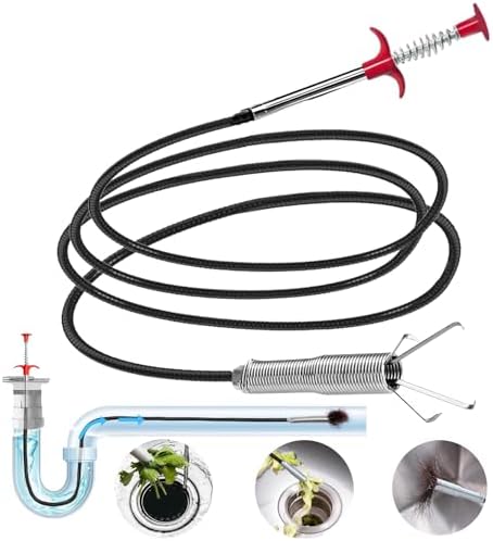 118" Drain Snake Hair Remover Tool, Flexible Clog Remover by SHUOGUO