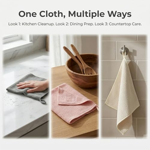 Microfiber Cleaning Cloths 6-Pack, Absorbent Textured Towels Large 12x16 In - Image 6