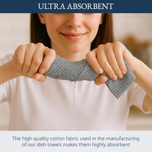 LANE LINEN Kitchen Towels Set 100% Cotton Absorbent 6 Pack - Image 5