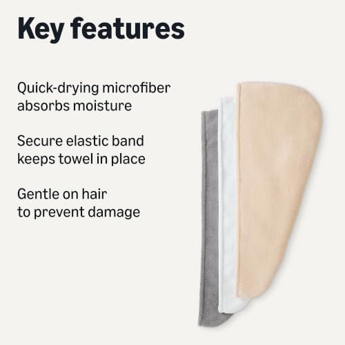 Amazon Basics Quick Dry Microfiber Hair Towel Wrap, Hair Drying Towel - Image 2