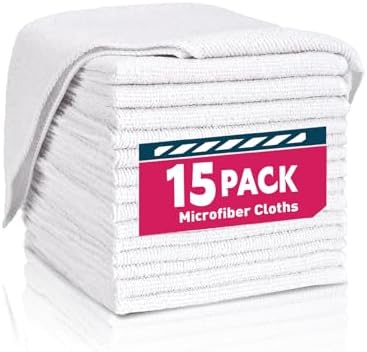 TEAWOO Microfiber Cleaning Cloths-15 Pack, Microfiber Towels by TEAWOO