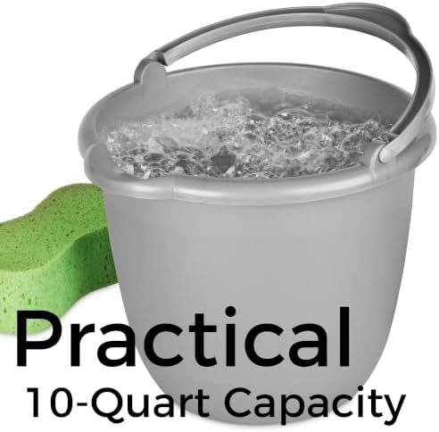 10-Quart Plastic Bucket with Rotating Handle and Pour Spout - Image 3