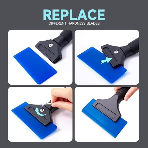 FOSHIO 1 Pack Rubber Water Blade Shower Squeegee Scraper Mirror Glass Wiper - Image 6