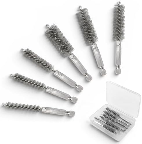 Drill Brush, Wire Bore Brush for Cleaning, Round Wire Brushes 4in-6pc by OSFTBVTFunctionalTools