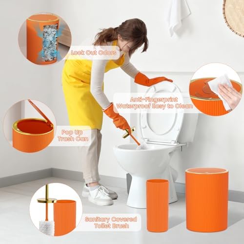 Orange Bathroom Accessories Set - Image 4