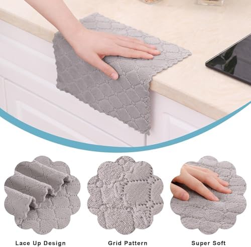 Homaxy 24 Pack Super Soft & Absorbent Dish Cloths - Image 2