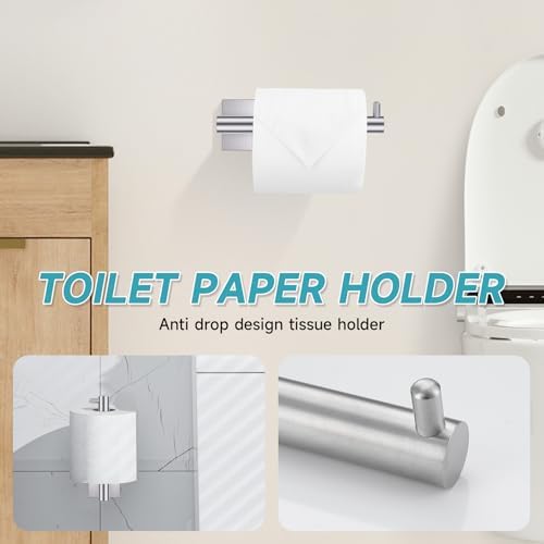 Brushed Nickel Bathroom Hardware Accessories Towel Bar Set, 10 Pieces Bathroom - Image 4