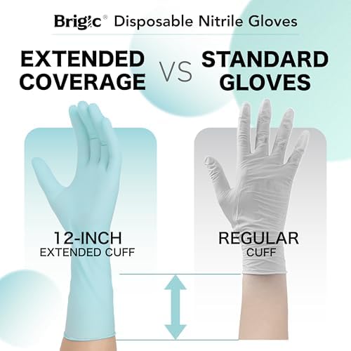 12 Inch Long Cuff Nitrile Gloves, Disposable Gloves - Image 2