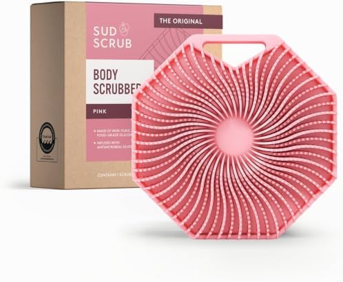 Sud Scrub® Antimicrobial Silicone Body Scrubber, Exfoliating Body Brush by SudScrub