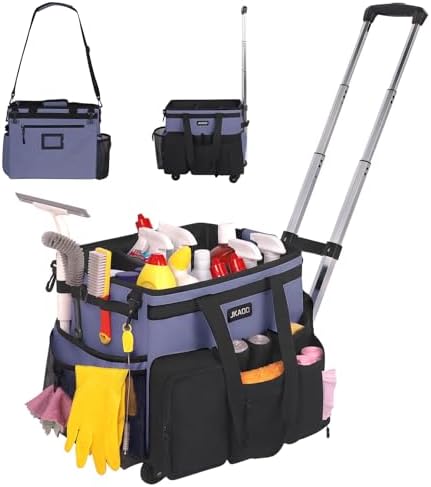 JKAOO Large Rolling Cleaning Caddy Bag by JKAOO