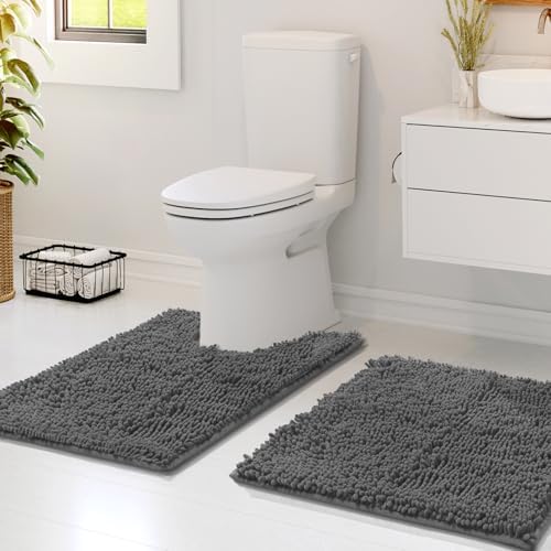 Hearth & Harbor Bathroom Rugs, Chenille Bath Mat - Image 2