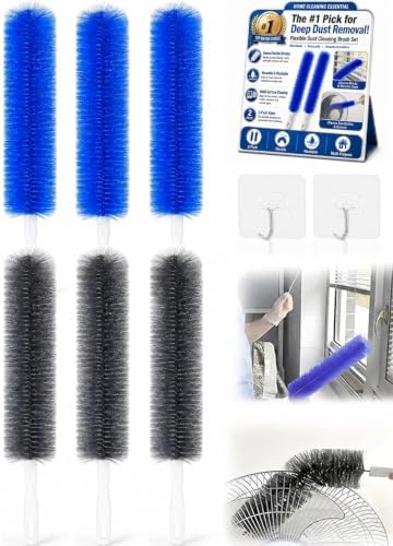 Bendable Microfiber Head Reusable Dust Remover Washable Fan Cleaner Brush Multi by Frewac