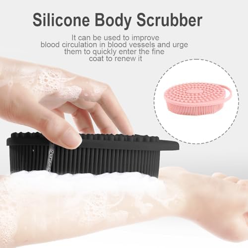 Soft Silicone Body Scrubber 3 PCS Silicone Body Shower, Silicone Loofah 2 in 1 - Image 3