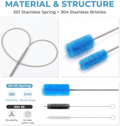 Flexible Drain Brush, 67-Inch Double-Ended Spring Pipe Cleaner - Image 3