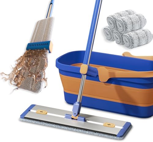 16.5" Self Wringing Flat Mop and Bucket Set by IKIMAKIST