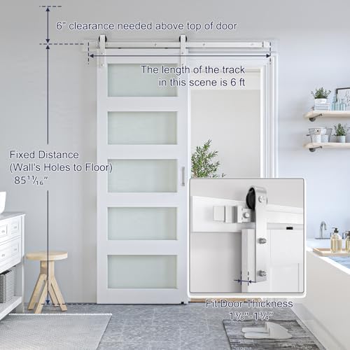 SMARTSTANDARD 34 x 84 in Glass Barn Door - Image 2