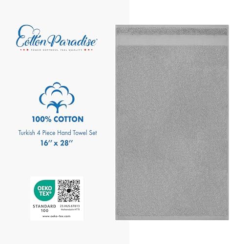Cotton Paradise Hand Towels for Bathroom, 100% Cotton Turkish 4 Piece Hand - Image 4