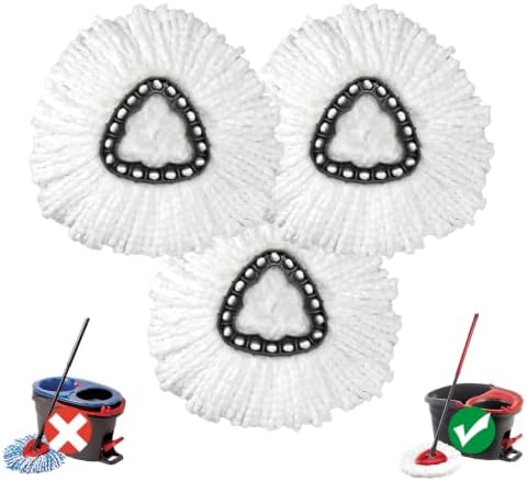 3 Pack Mop Replacement Heads, Compatible by Koolstuffs