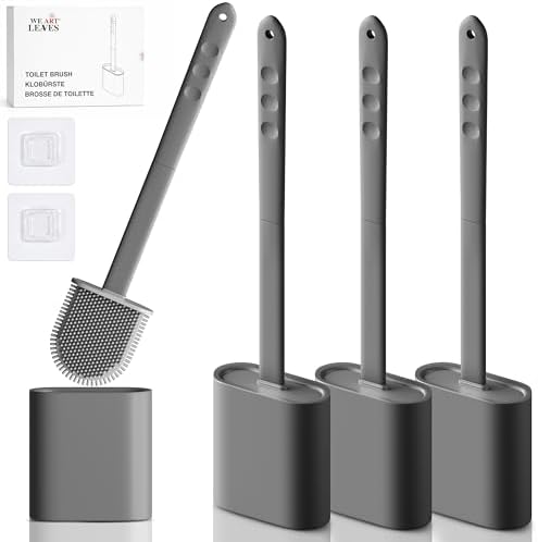 Modern Minimalist Silicone Toilet Brushes & Holders by WeArtLeaves