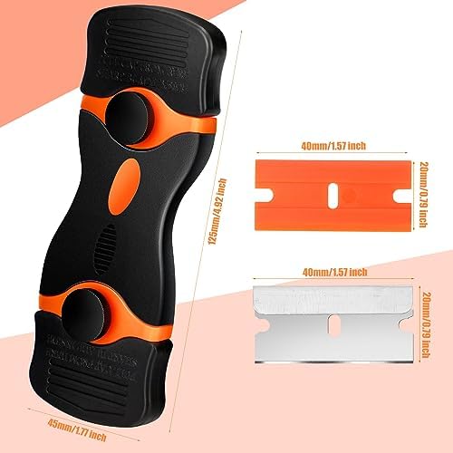WILLBOND 72 Pcs Double Razor Blade Scraper Tool Set 12 Pcs 2 in 1 Razor Scraper - Image 3