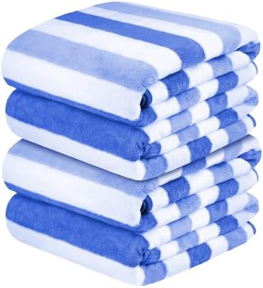 JML Bath Towels, Cabana Stripe Blue by JML