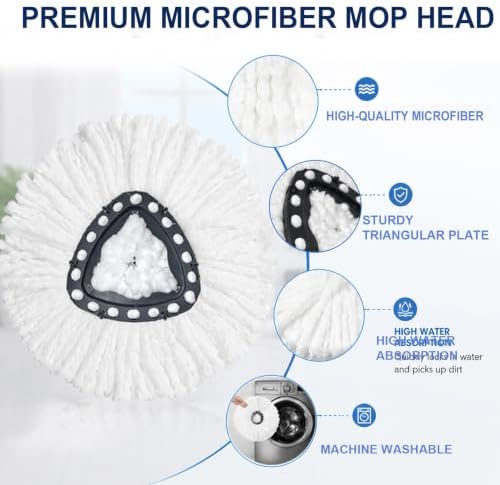 6Pcs Mop Heads Replacement, Includes 4 Mop Heads, 2Brush Head - Image 4