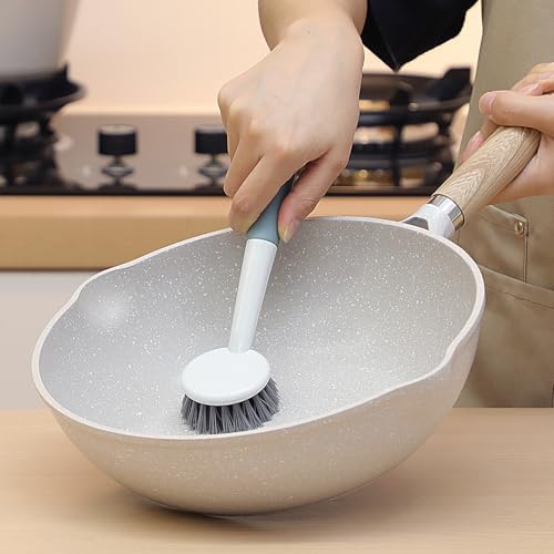 Patelai 12 Pack Long Handle Dish Scrub Brush Stiff Bristles - Image 7